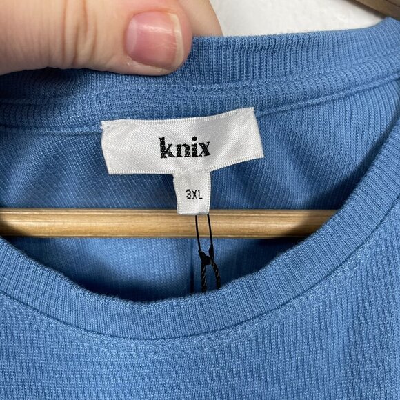 NWT Ashley Graham Knix Micro Modal Ribbed Tank Bodysuit in Blue daylight Sz: 3XL - Picture 6 of 10